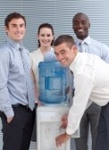 Business people drinking water
